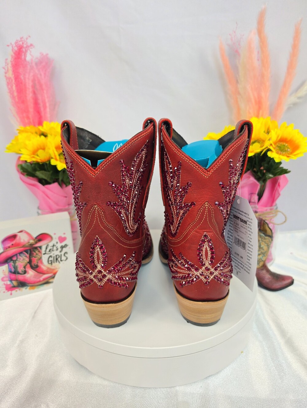 New LANE Lexington Cowgirl Boots W/ SWAROVSKI Crystals 8 - Picture 4 of 10